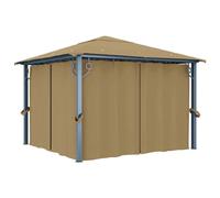 vidaXL Gazebo con Tenda 300x300 cm Grigio Talpa in Alluminio