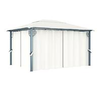 vidaXL Gazebo con Tenda 400 x 300 cm Crema Alluminio