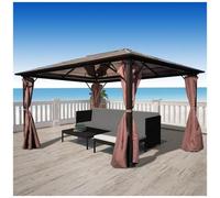 vidaXL Gazebo con Tenda Marrone in Alluminio 400 x 300 cm