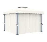 VIDAXL - Gazebo Con Tende 3x3 Cm Bianco Crema Alluminio