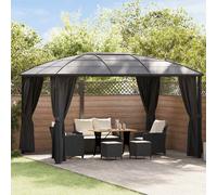 Gazebo con tende 400x300x265 cm antracite