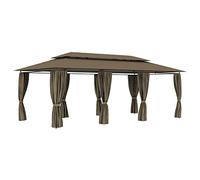 vidaXL Gazebo con Tende 600x298x270 cm Grigio Talpa 180 g/m²