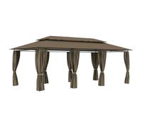 VIDAXL - Gazebo con Tende 600x298x270 cm Grigio Talpa 180 g / m