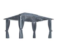 vidaXL Gazebo con Tende e Luci LED 400x300 cm Antracite in Alluminio