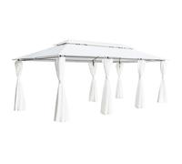 vidaXL Gazebo con Tende Tenda da Giardino per Feste Tendone da Esterni per Eventi Telone Padiglione Riparo 600x298x270 cm Bianco 180g/m²