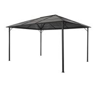 AX Gazebo 4x3x2.6m Nero Grigliate Tetto Ombrari Giardino Eventi Classico + 44643