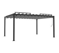 vidaXL Gazebo con Tetto a Lamelle 3x4 m in Tessuto Antracite/Alluminio