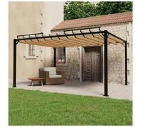 Pergolato a lamelle 3x4m grigio talpa tessuto e alluminio