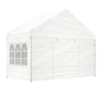 Gazebo con tetto bianco 4,08x2,23x3,22 m in polietilene