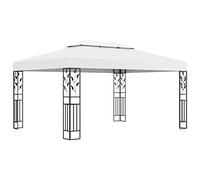 vidaXL Gazebo con Tetto Doppio 3x4 m Bianco