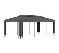 AX Gazebo 3x6m Antracite H2.73m Tetto Doppio Ombrari Casa Veranda Giardino 47953