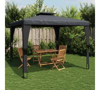 vidaXL Gazebo con Tetto Doppio Antracite 2,98x2,98 m in Acciaio