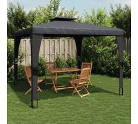 vidaXL Gazebo con Tetto Doppio Antracite 3,98x2,98 m in Acciaio