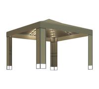 vidaXL Gazebo con Tetto Doppio e Luci LED 3x3x2,7 m Grigio Talpa