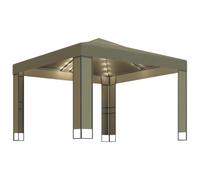 vidaXL Gazebo con Tetto Doppio e Luci LED 3x3x2,7 m Grigio Talpa
