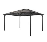 AX Gazebo 4x3x2.6m Nero Grigliate Tetto Ombrari Giardino Eventi Classico + 44643