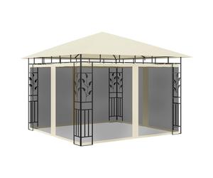 vidaXL Gazebo con Zanzariera 3x3x2,73 m Crema 180 g/m²