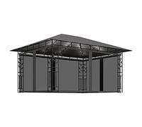 AX Gazebo Tenda 43LED Solari 4x3x2.73m Zanzariere Baldacchino Illuminato 3070317