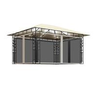 vidaXL Gazebo con Zanzariera e Luci LED 4x3x2,73 m Crema