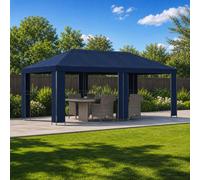 vidaXL Gazebo da giardino 6 x 3 m Blu Poliestere e Acciaio 190 gsm