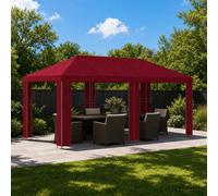 vidaXL Gazebo da giardino 6 x 3 m Borgogna Poliestere e Acciaio