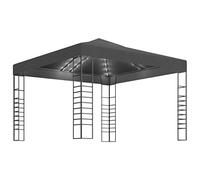 vidaXL Gazebo da giardino con luci LED a stringa 3x3 m Antracite