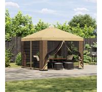 Gazebo da giardino con pareti laterali 3 x 3 m Crema