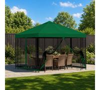 vidaXL Gazebo da giardino con pareti laterali 3 x 3 m Verde