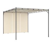 vidaXL Gazebo da Giardino con Tenda Laterale 4x3x2,25 m Crema