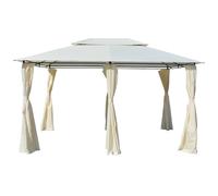 vidaXL Gazebo da Giardino con Tende 4x3 m Bianco