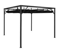 vidaXL Gazebo da Giardino con Tetto a Scomparsa 3x3 m Antracite