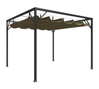 Top grande da giardino con cortile retrattile 3x 3 m tortora 180 g/m2 Ombrellone da esterno, tenda, mobili da esterno, forniture per la casa, decorazione Moi