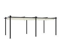 vidaXL Gazebo da Giardino con Tetto Retrattile Crema 3x6m in Alluminio