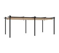 vidaXL Gazebo da Giardino con Tetto Retrattile Tortora 3x6 m Alluminio, gazebo da esterno, padiglione, pergola, gazebo da patio