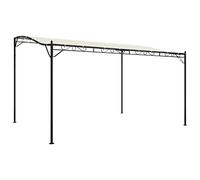 vidaXL Gazebo da giardino, tenda per feste all'aperto, campeggio, barbecue, feste, baldacchino per patio, tenda da 4 x 3 m, 180 g/m², tessuto e acciaio color crema