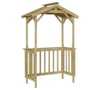 vidaXL Gazebo Esagonale Rustico Marrone Chiaro per Esterni | Struttura per Ombra in Legno Trattato | Spazioso, ospita Fino a 4 Persone | Perfetto per abbellire Il Giardino e per attività di Svago.