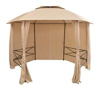 AX Gazebo 3.6x3.12x2.65m Grigliate Feste Cene Telaio Tetto Ombrari Patio + 43166