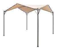 vidaXL Gazebo Padiglione Tettoia 4x4 m in Acciaio Beige Tendone Parasole Tenda