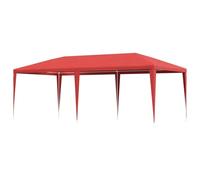 vidaXL Gazebo per feste, rosso, 600 x 300 x 255 cm, in PE e in acciaio, padiglione da giardino, rettangolare, moderno, impermeabile, resistente al sole, tenda per feste all'aperto