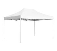 vidaXL Gazebo Pieghevole Classico Elegante Impermeabile Tenda Party Eventi Tendone da Giardino in Lega Alluminio Tessuto Oxfort PVC 4,5x3 m Bianco