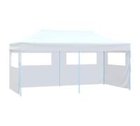 vidaXL Gazebo Pieghevole con 4 Pareti 3x6 m Acciaio Bianco