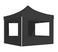 vidaXL Gazebo Pieghevole con Pareti in Alluminio Tenda per Feste Tendone Copertura Telo di Protezione Padiglione per Eventi 2x2 m Antracite