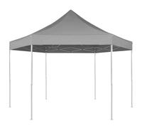 vidaXL Gazebo Pieghevole Esagonale Pop-Up Grigio 3,6x3,1 m