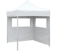 VIDAXL - Gazebo Pieghevole Professionale 2 Pareti 2x2m Acciaio Bianco