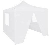 VIDAXL - Gazebo Pieghevole Professionale 4 Pareti 3x3 M Acciaio Bianco