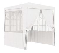 Gazebo professionale con pareti 2x2 m bianco 90 g/m²