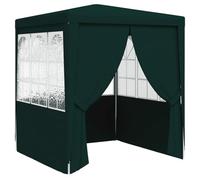 vidaXL Gazebo Professionale con Pareti Tenda per Feste Tendone Copertura Telo di Protezione Padiglione per Eventi 2,5x2,5 m Verde 90 g/m²