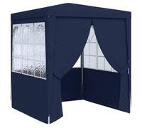 vidaXL Gazebo Professionale con Pareti Tenda per Feste Tendone Copertura Telo di Protezione Padiglione per Eventi 2,5x2,5 m Blu 90 g/m²