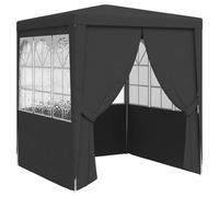 vidaXL Gazebo Professionale con Pareti Tenda per Feste Tendone Copertura Telo di Protezione Padiglione per Eventi 2x2 m Antracite 90 g/m²