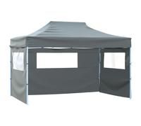 vidaXL Gazebo Professionale Pieghevole 3 Pareti 3x4m Acciaio Antracite